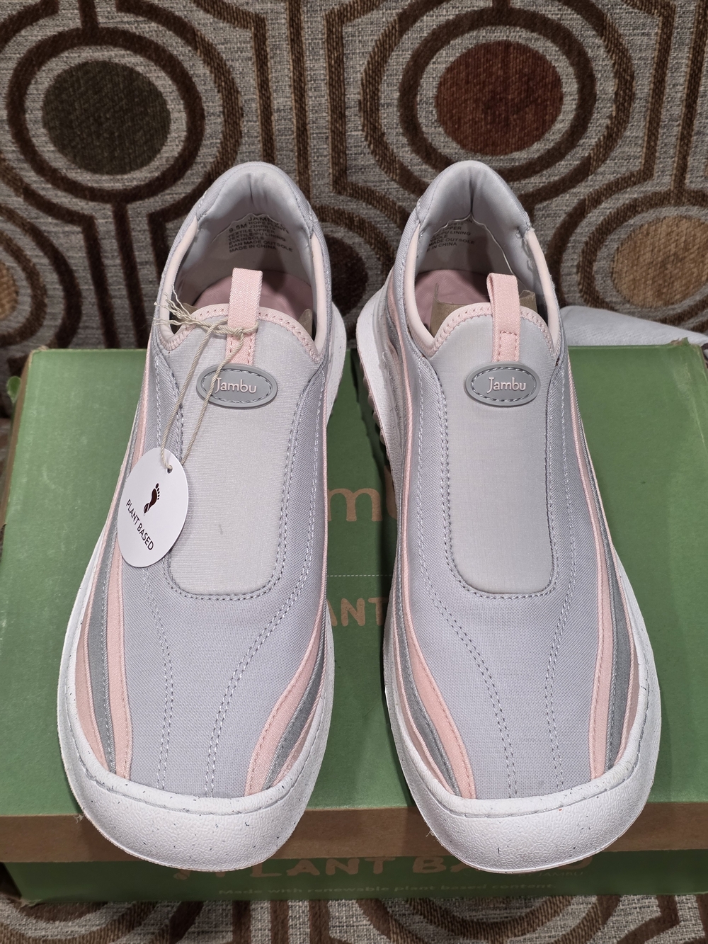 Jambu Hope Plant Based Slip On Sneakers Womens Size 9.5M Grey Pink New